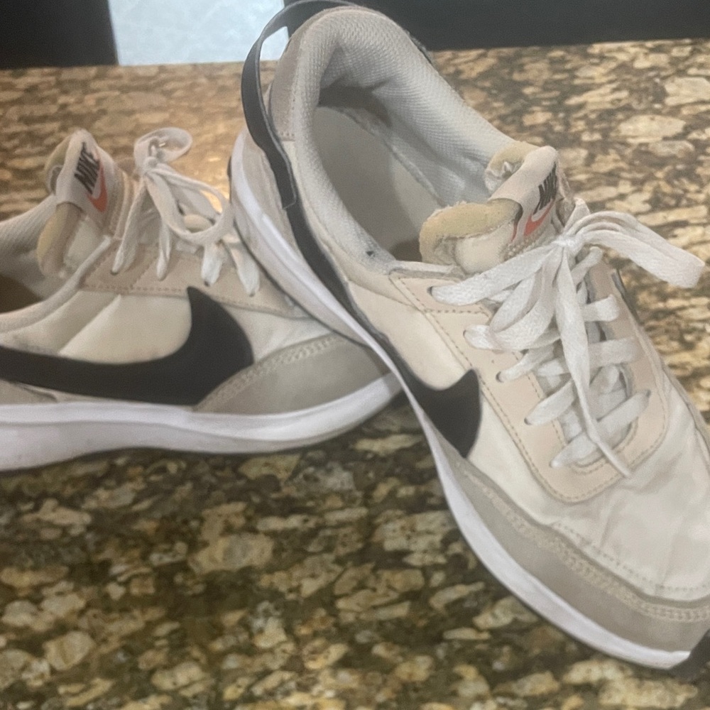 Nike Cream and Black Athletic Shoes - Waffle